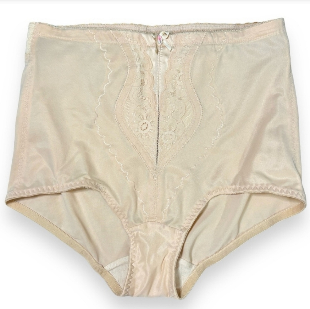 Q-T INTIMATES High Waisted Lace Jacquard Tummy Control Brief - Ladies Sh…